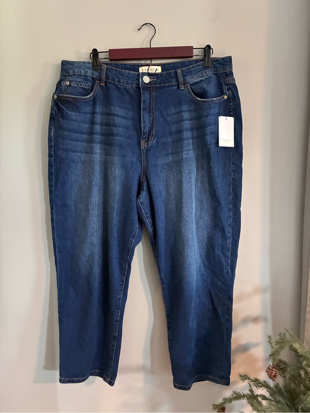 NWT Eloquii High Waisted Cropped Jeans Size 16